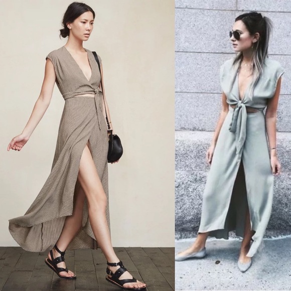 Reformation Dresses & Skirts - Reformation Sz Sm Westlake Maxi Wrap Dress check